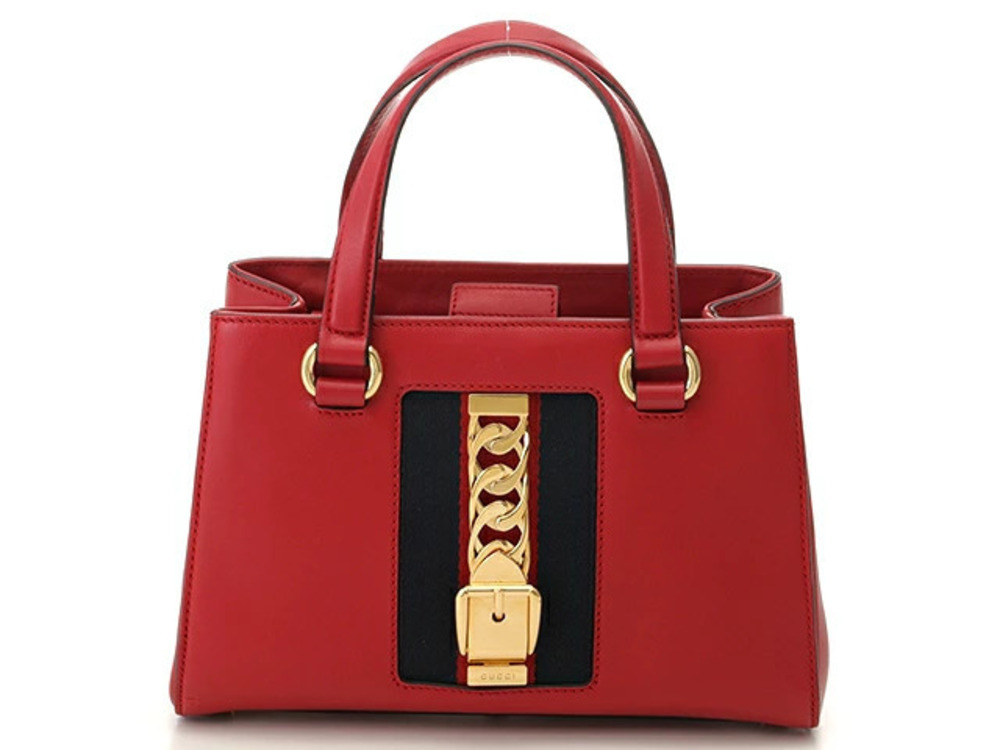 Gucci shoulder bag Sylvie red Navy Blue calfskin